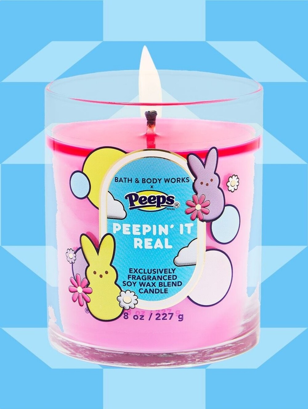 Bath & Body Works Peeps Peepin' It Real Pink Soy Wax Candle 8oz New RARE
